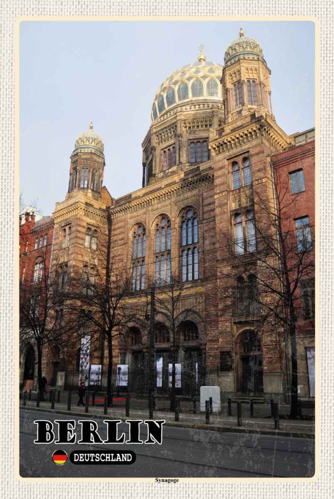 Holzschild 30x20 cm Berlin Synagoge Deutschland Bildmotiv Reisemotiv Abenteuer Reisen