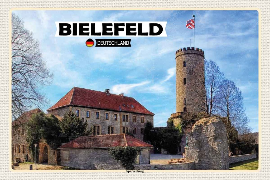 Holzschild 20x30 cm Berlin Hauptstadt Sparrenburg Bildmotiv Reisemotiv Abenteuer Reisen