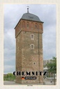 Holzschild 30x20 cm Chemnitz Deutschland Roter Turm Bildmotiv Reisemotiv Abenteuer Reisen