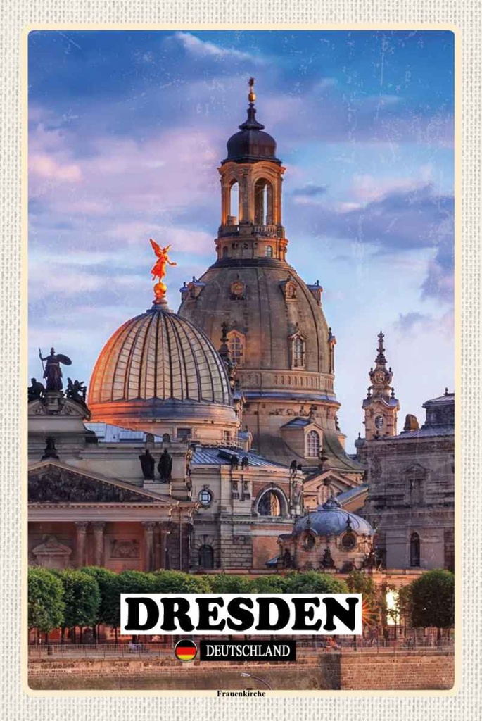 Holzschild 30x20 cm Dresden Deutschland Frauenkirche Bildmotiv Reisemotiv Abenteuer Reisen