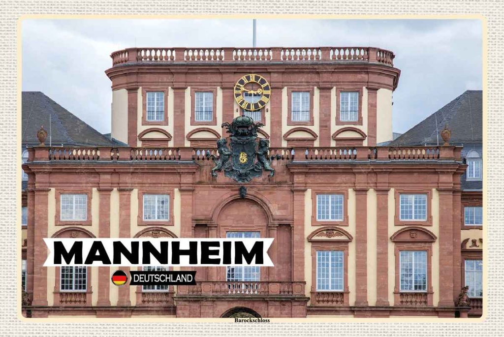 Holzschild 20x30 cm Mannheim Deutschland Barockschloss Bildmotiv Reisemotiv Abenteuer Reisen