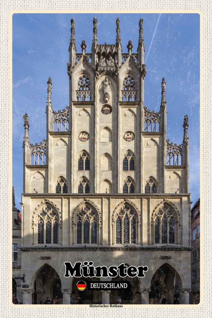 Holzschild 30x20 cm Münster Historichesrathaus