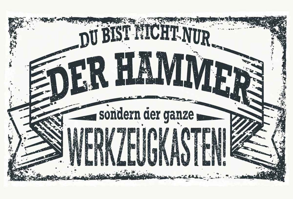 Holzschild 20x30 cm du Bist nicht nur der Hammer