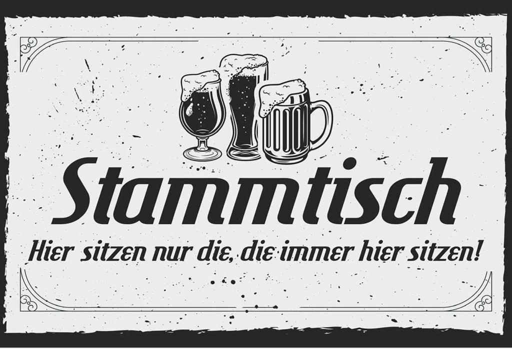 Holzschild 20x30 cm Stammtisch hier sitzen nur die