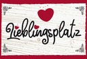Holzschild 20x30 cm Lieblingsplatz Herz rot