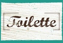 Holzschild 20x30 cm Toilette blau braun