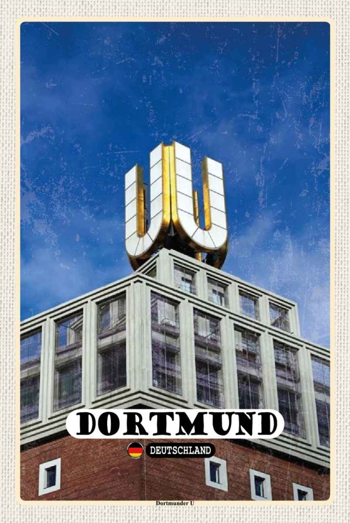 Holzschild 30x20 cm Dortmund Dortmunder U Bildmotiv Reisemotiv Abenteuer Reisen