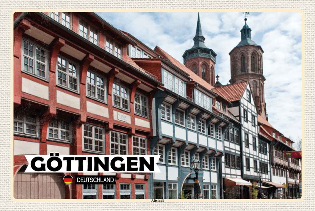 Holzschild 20x30 cm Göttingen Altstadt Architektur Bildmotiv Reisemotiv Abenteuer Reisen