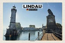 Holzschild 20x30 cm Lindau Hafeneinfahrt Fluss Gebädue Bildmotiv Reisemotiv Abenteuer Reisen