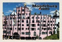 Holzschild 20x30 cm Magdeburg Hundertwasser Gebäude Bildmotiv Reisemotiv Abenteuer Reisen