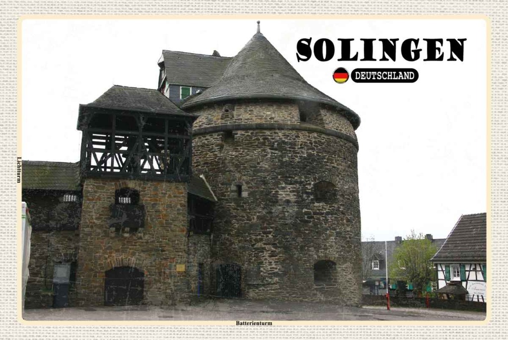 Holzschild 20x30 cm Sollingen Batterienturm Bildmotiv Reisemotiv Abenteuer Reisen