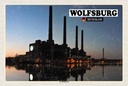Holzschild 20x30 cm Wolfsburg VW-Kraftwerk Fluss Bildmotiv Reisemotiv Abenteuer Reisen