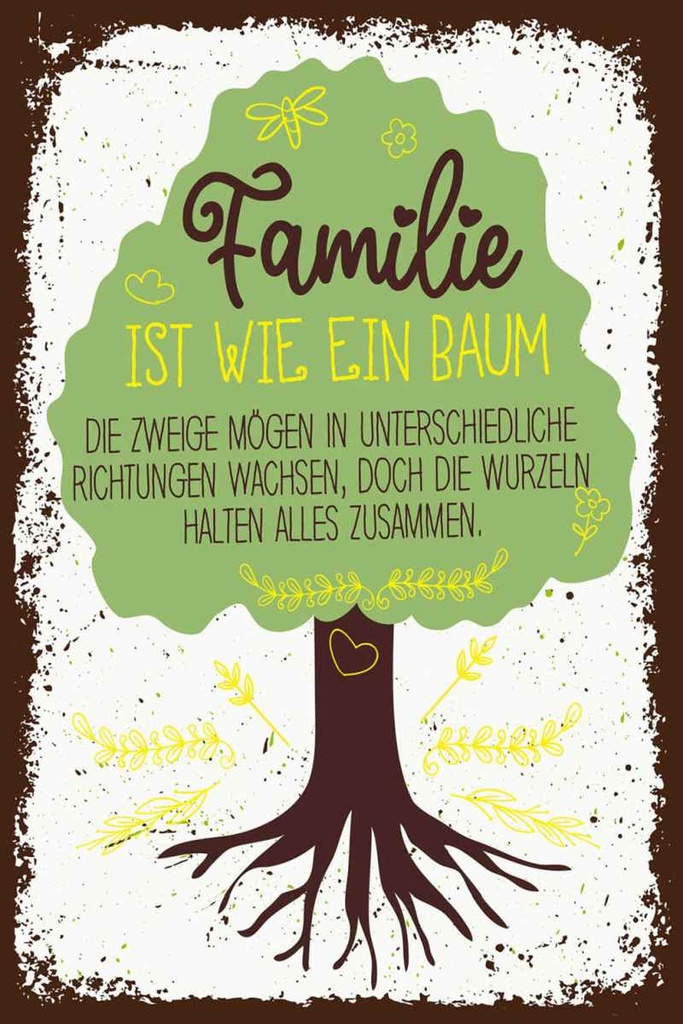 Holzschild 30x20 cm Familie ist Baum halten alles Zusammen