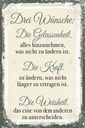 Holzschild 30x20 cm 3 Wünsche Gelassenheit Krafrt