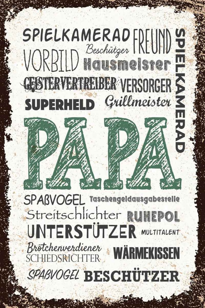 Holzschild 30x20 cm Papa Spielkamerad Beschützer Freund
