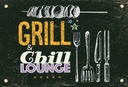 Holzschild 20x30 cm Grill & Chill Fleisch Grillen