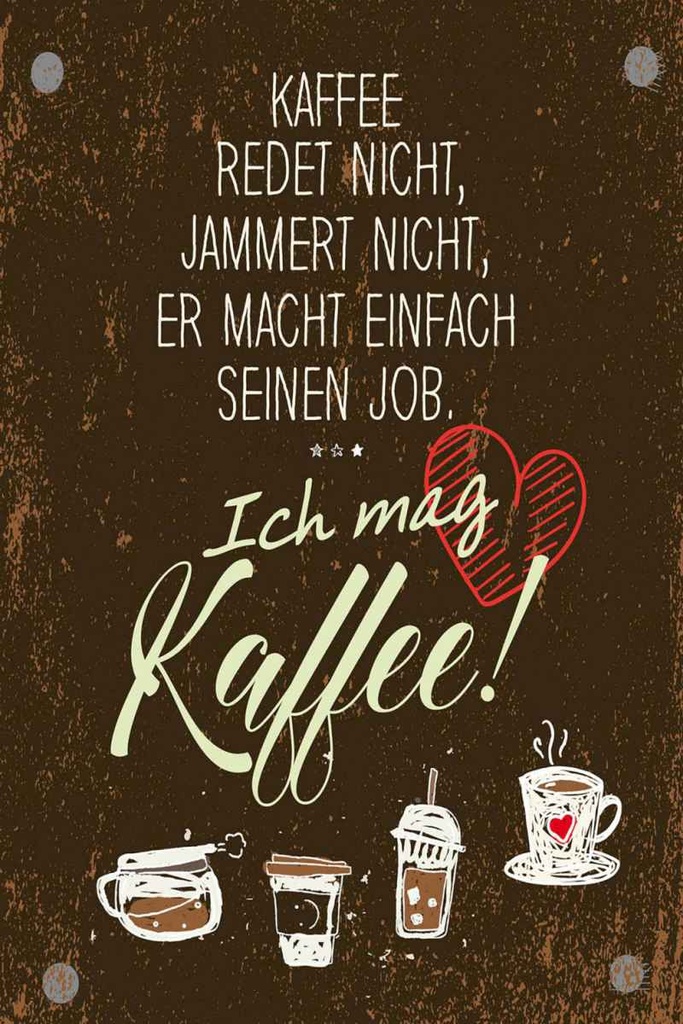 Holzschild 30x20 cm ich mag Kaffee Herz