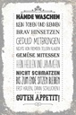 Holzschild 30x20 cm Hände waschen kein toben rennen