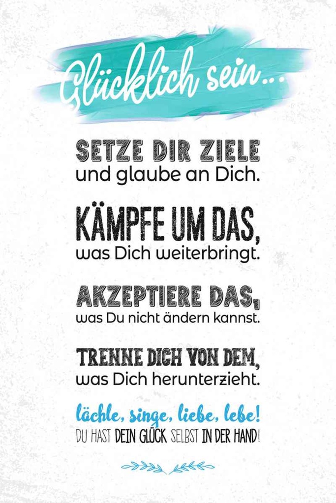 Holzschild 30x20 cm Glücklich sein setze dir Ziele