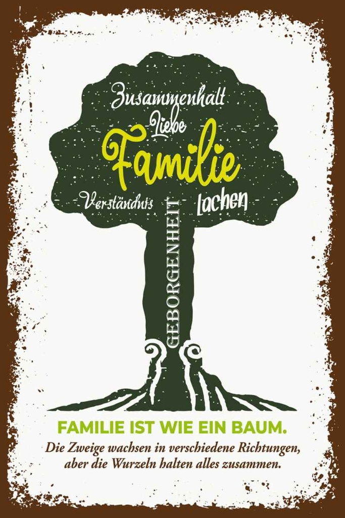 Holzschild 30x20 cm Familie ist wie ein Baum