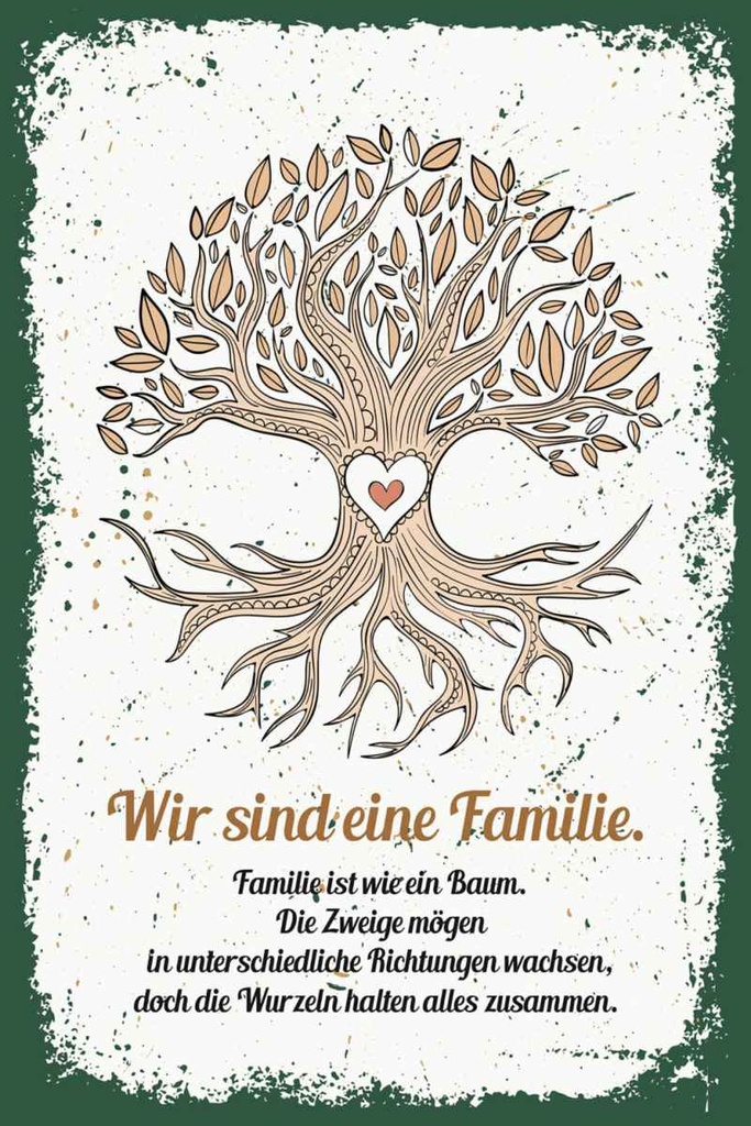 Holzschild 30x20 cm Wir sind Familie alles zusammen