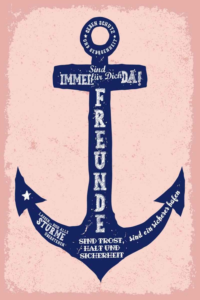 Holzschild 30x20 cm Freunde Anker sind immer da