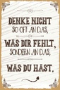 Holzschild 30x20 cm denke nicht was fehlt sondern