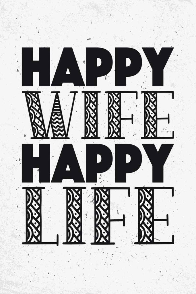 Holzschild 30x20 cm Frau Happy wife happy Life