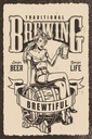 Holzschild 30x20 cm Traditional Brewing live for Beer