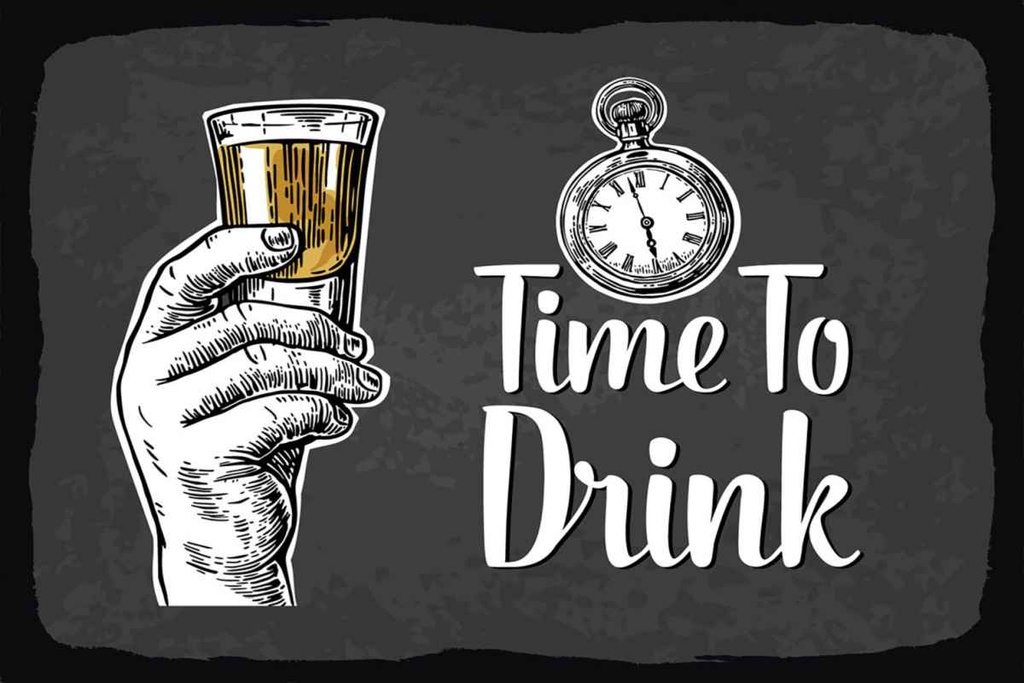 Holzschild 20x30 cm Time to Drink