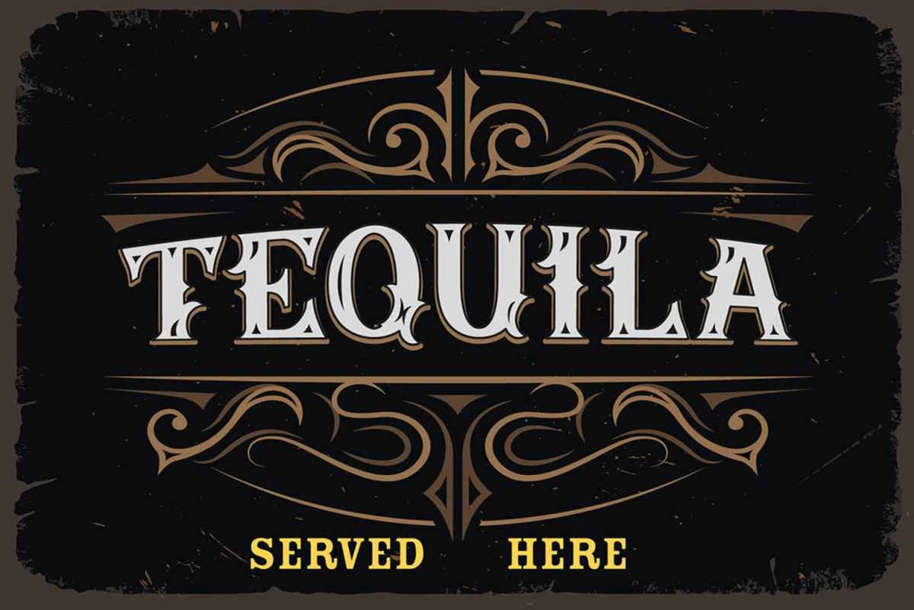 Holzschild 20x30 cm Tequila served here