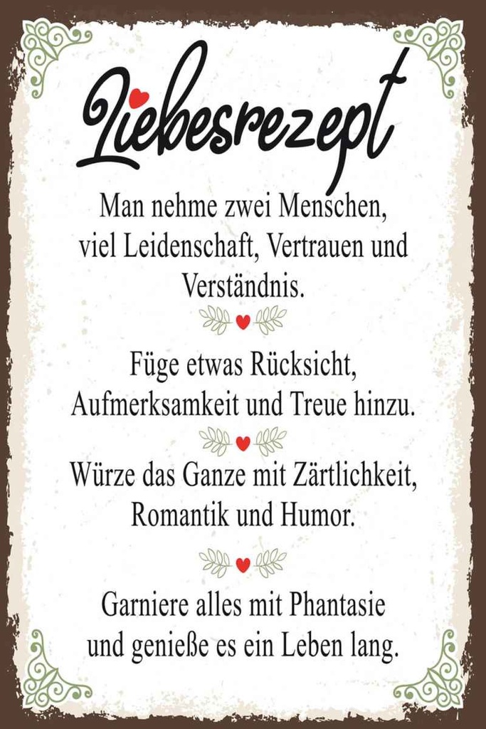 Holzschild 30x20 cm Liebesman nehme 2 Menschen