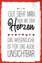 Holzschild 30x20 cm Gut sieht man nur mit dem Herzen