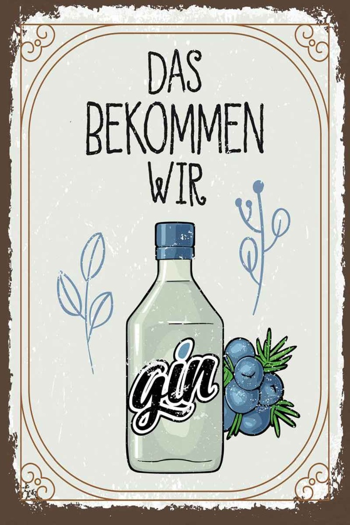 Holzschild 30x20 cm GIN das bekommen wir