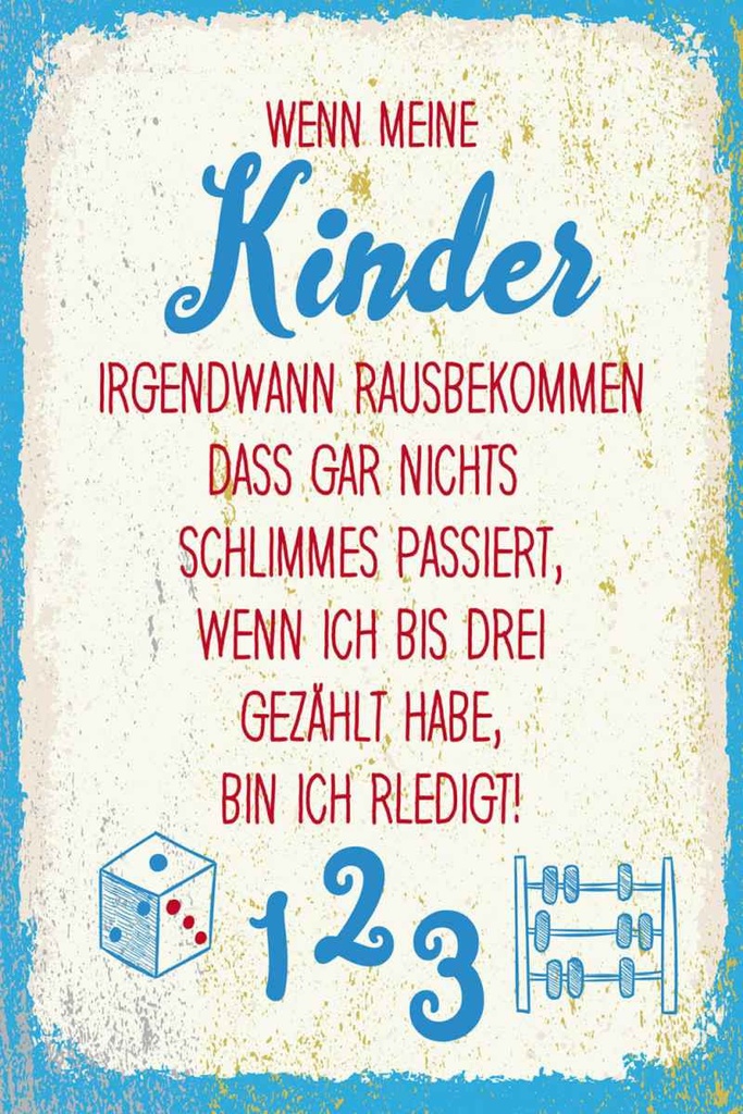 Holzschild 30x20 cm Kinder wenn ich bis drei zähle