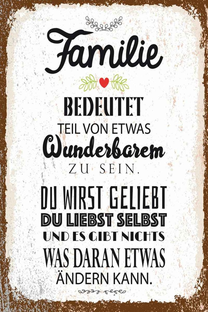 Holzschild 30x20 cm Familie Teil von etwas wunderbarem