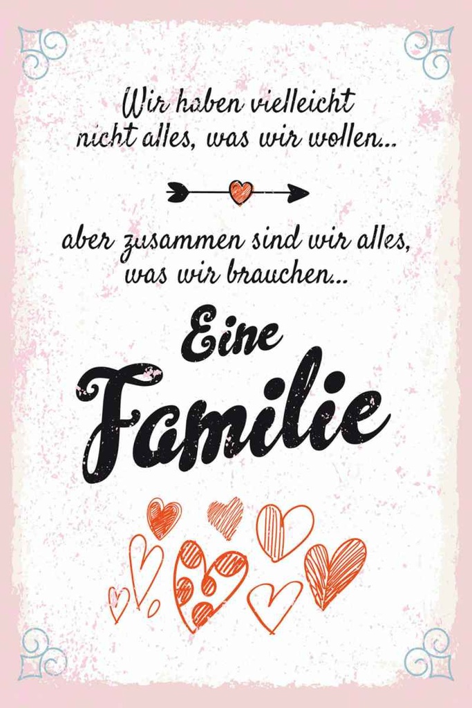 Holzschild 30x20 cm Familie Zusammen sind wir alles