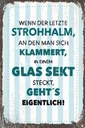 Holzschild 30x20 cm Wenn der letzte Strohhalman