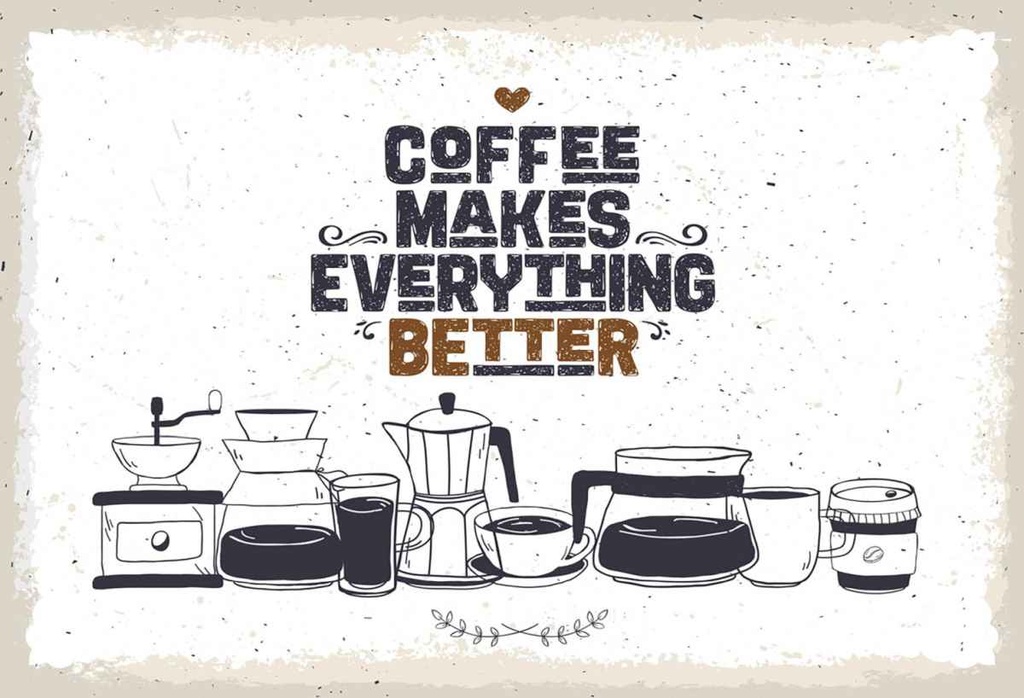 Holzschild 20x30 cm Kaffee Coffee everything better
