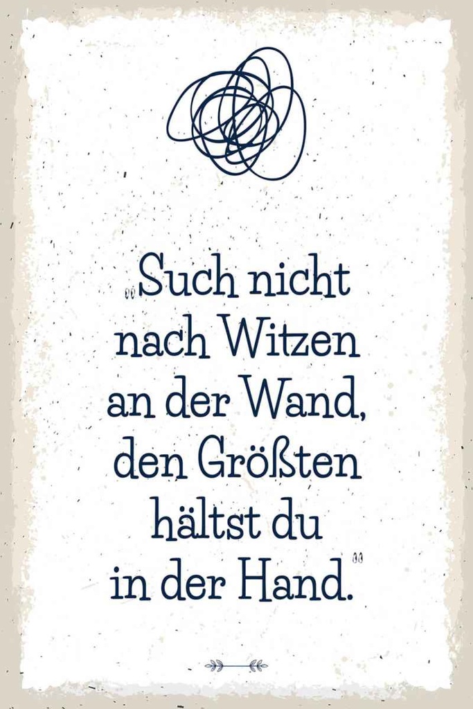 Holzschild 30x20 cm Such nicht nach Witzen an der Wand