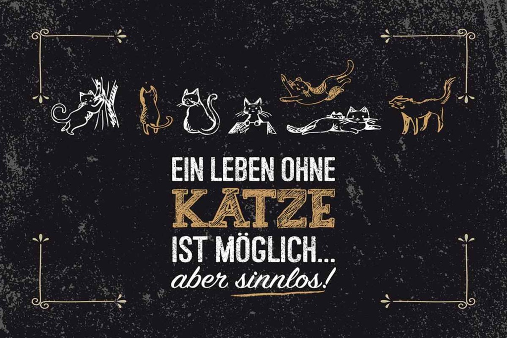 Holzschild 20x30 cm Katze Ein Leben ohne Katze möglich