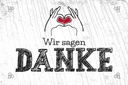 Holzschild 20x30 cm wir sagen danke Herz