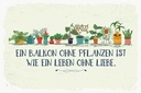 Holzschild 20x30 cm Balkon ohne Pflanzen Leben ohne