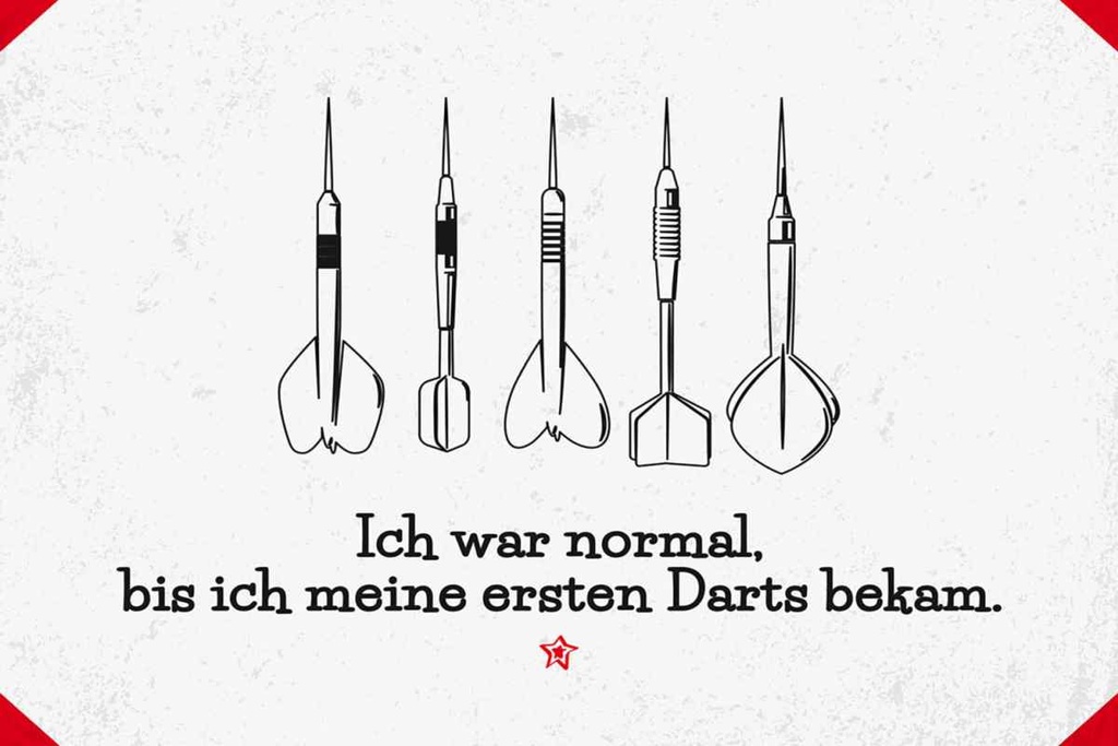 Holzschild 20x30 cm Dart Ich war normal bis ich Darts