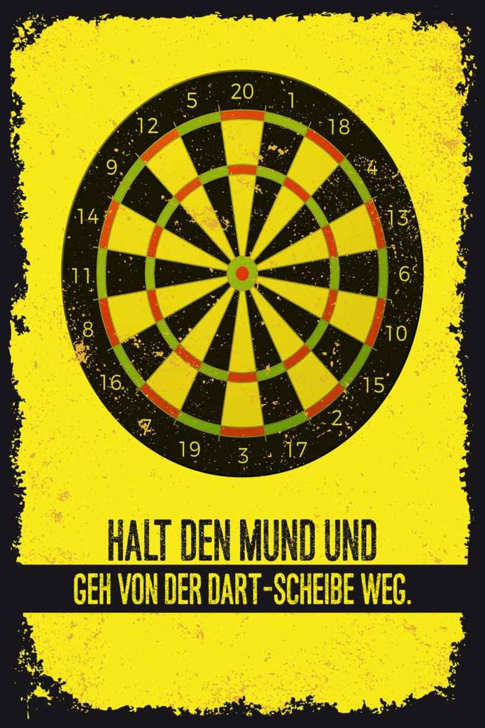 Holzschild 30x20 cm Halt den Mund und geh von Dart