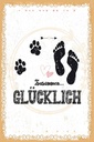 Holzschild 30x20 cm Zusammen Glücklich Hund Mensch