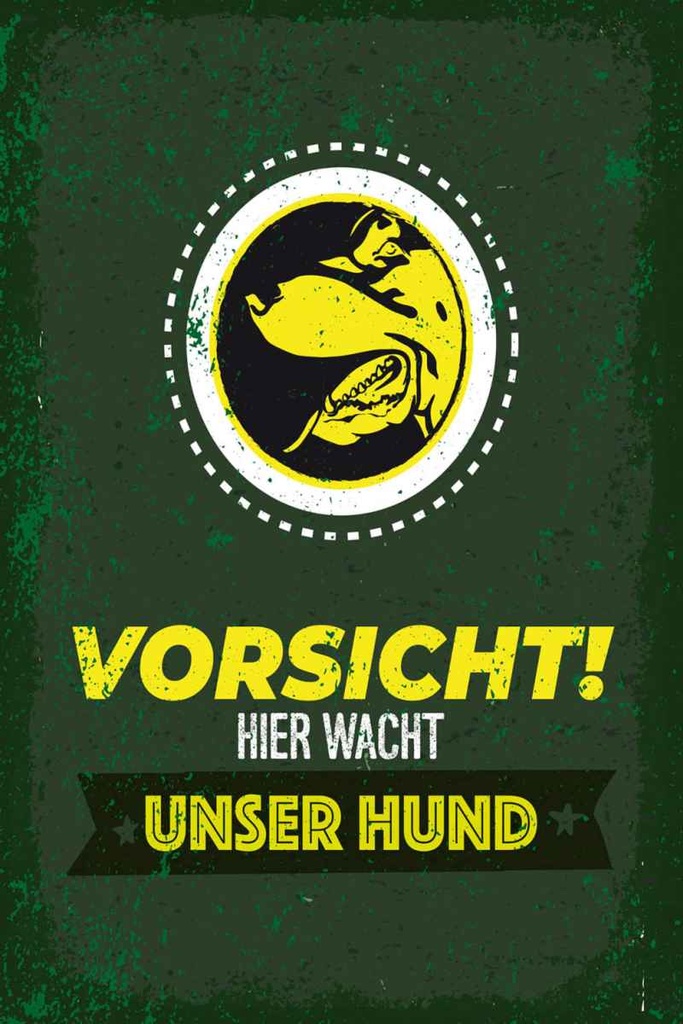 Holzschild 30x20 cm Vorsicht hier wacht unser Hund