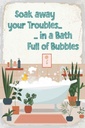 Holzschild 30x20 cm Bad Soak away your Troubles Bath