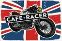 Holzschild 20x30 cm Motorcycle Cafe Racer Motorrad UK