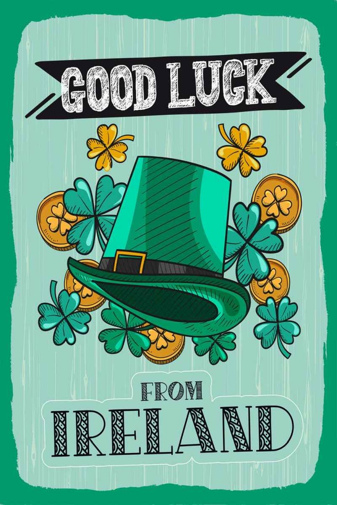 Holzschild 30x20 cm Good Luck From Ireland